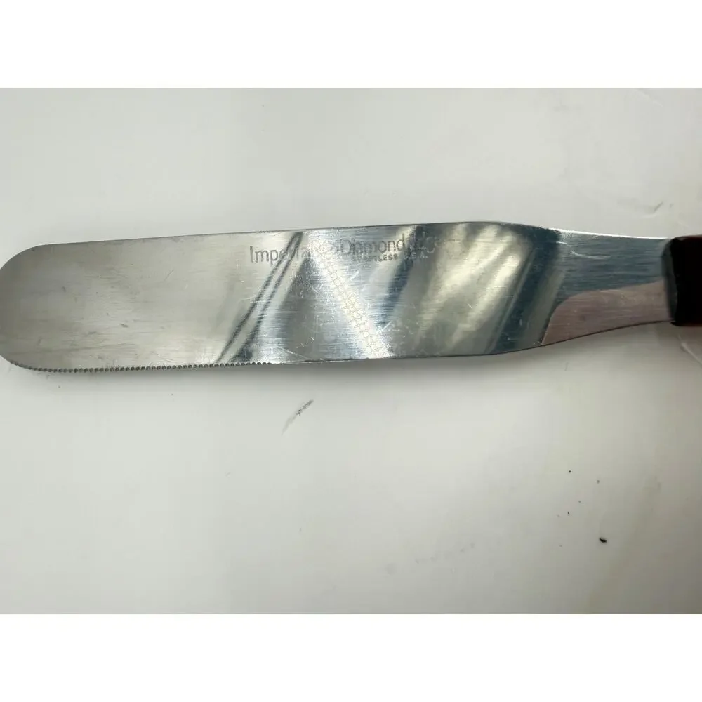Imperial Diamond Edge Stainless Steel Spreader Knife Wood Handle USA Vintage 9